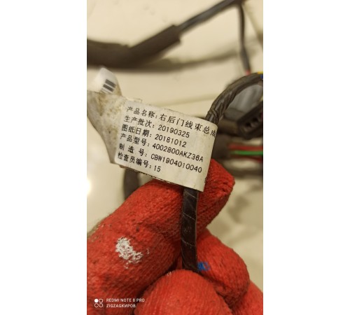 Электропроводка двери (задняя правая)