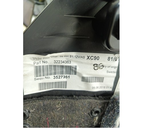 Обшивка багажника правая