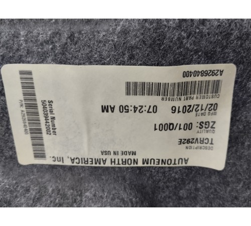 Обшивка ниши запасного колеса