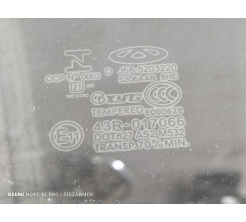 Стекло двери заднее правое